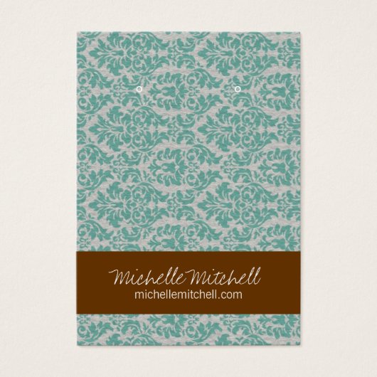 oorbel houder | VISITEKAARTJE | Duo Blue Brown (Voorkant)