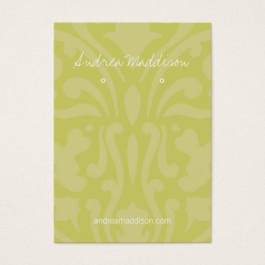 Oorbel Houder - Visitekaartje Olijfgroen (Voorkant)