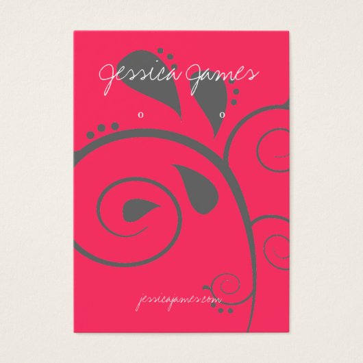 Oorbel houder - Visitekaartje rood (Voorkant)