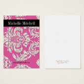 Oorbel houder - Visitekaartje roze (Voorkant /achterkant)