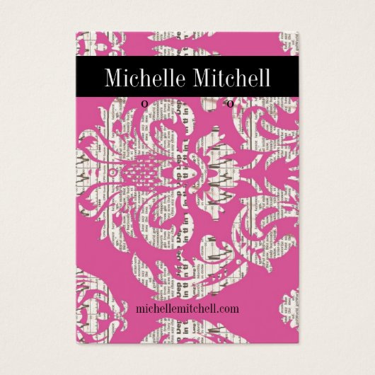 Oorbel houder - Visitekaartje roze (Voorkant)