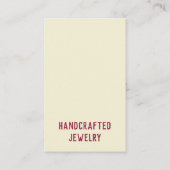 Oorbel Kaart met het gezicht van de vrouw Visitekaartje (Achterkant)