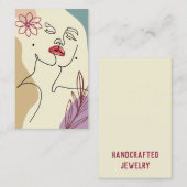 Oorbel Kaart met het gezicht van de vrouw Visitekaartje (Voorkant / Achterkant)