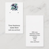 Oorbel kaart met mooie blauwe abstracte bloem. visitekaartje (Voorkant / Achterkant)