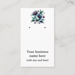 Oorbel kaart met mooie blauwe abstracte bloem. visitekaartje