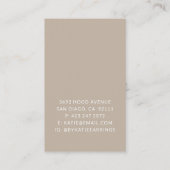 Oorbel Kaart Taupe Custom Oorbel Display Kaart Visitekaartje (Achterkant)