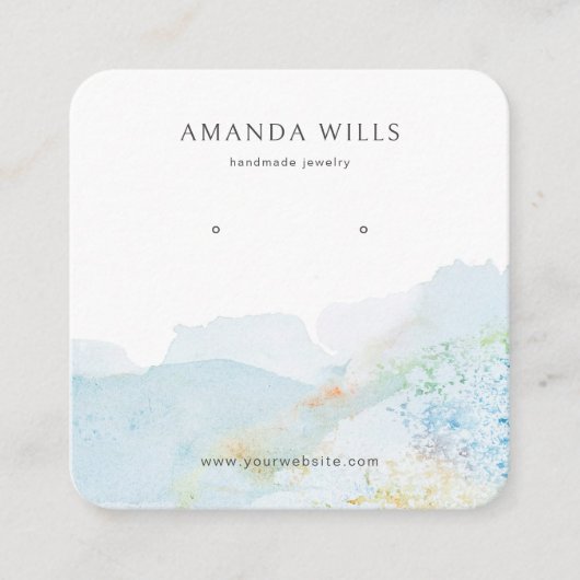 Oorbel Sieraden Display Houder · Waterverf Natuur Vierkante Visitekaartje (Voorkant)