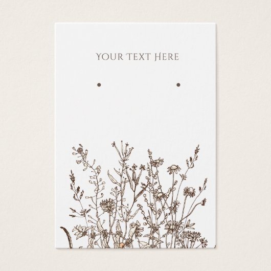 Oorbel sieraden display Kaart · Aardse bloemen (Voorkant)