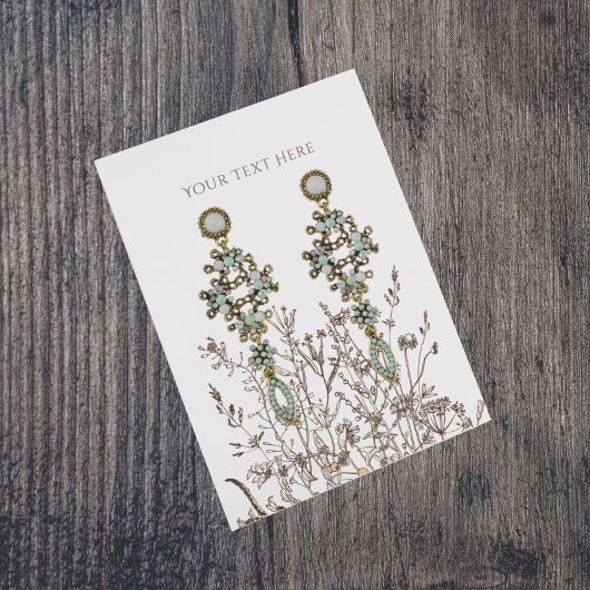Oorbel sieraden display Kaart · Aardse bloemen