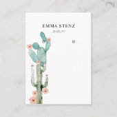Oorbel Sieraden Display Kaart · Bloeiende Cactus Visitekaartje (Voorkant)