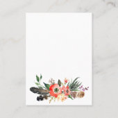 Oorbel Sieraden Display Kaart · Boho Feather Flora Visitekaartje (Achterkant)