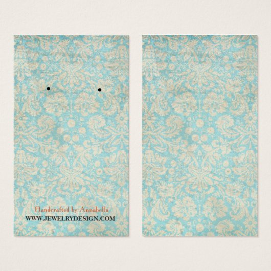 Oorbel Sieraden Display Kaart ·  Damask (Voorkant /achterkant)