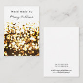 Oorbel sieraden display kaart goud glitter bokeh visitekaartje (Voorkant / Achterkant)