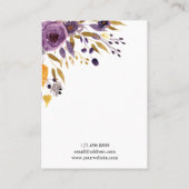 Oorbel Sieraden Display Kaart · Paarse Bloemen Visitekaartje (Achterkant)