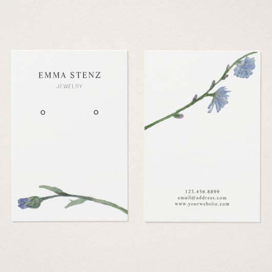 Oorbel sieraden display Kaart · pastel bloem (Voorkant /achterkant)