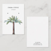Oorbel Sieraden Display Kaart · Pastel Palm Tree Visitekaartje (Voorkant / Achterkant)