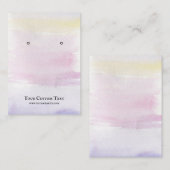 Oorbel Sieraden Display Kaart · Pastel Waterverf Visitekaartje (Voorkant / Achterkant)