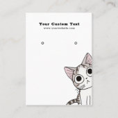 Oorbel Sieraden Display Kaart · Schattigee Kitten  Visitekaartje (Voorkant)