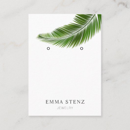 Oorbel Sieraden Display Kaart · Tropical Palm Leaf Visitekaartje (Voorkant)