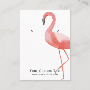 Oorbel Sieraden Display Kaart · Waterverf Flamingo Visitekaartje