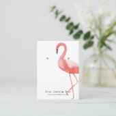 Oorbel Sieraden Display Kaart · Waterverf Flamingo Visitekaartje (Staand voorkant)