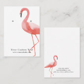 Oorbel Sieraden Display Kaart · Waterverf Flamingo Visitekaartje (Voorkant / Achterkant)