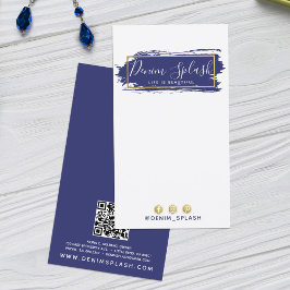 Oorbel Sieraden Display Marine Blauw & Gouden Verf Visitekaartje
