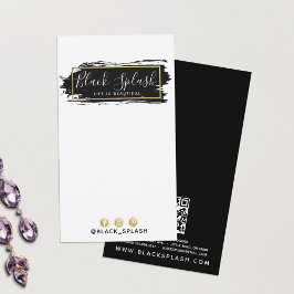 Oorbel Sieraden Display Zwart & Gouden Verf Stroke Visitekaartje