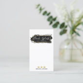 Oorbel Sieraden Display Zwart & Gouden Verf Stroke Visitekaartje (Staand voorkant)