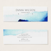 Oorbel Studs Display Kaart·Waterverf Indigo Blauw Mini Visitekaartjes (Voorkant /achterkant)