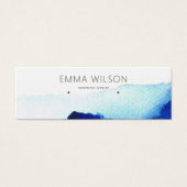 Oorbel Studs Display Kaart·Waterverf Indigo Blauw Mini Visitekaartjes (Voorkant)