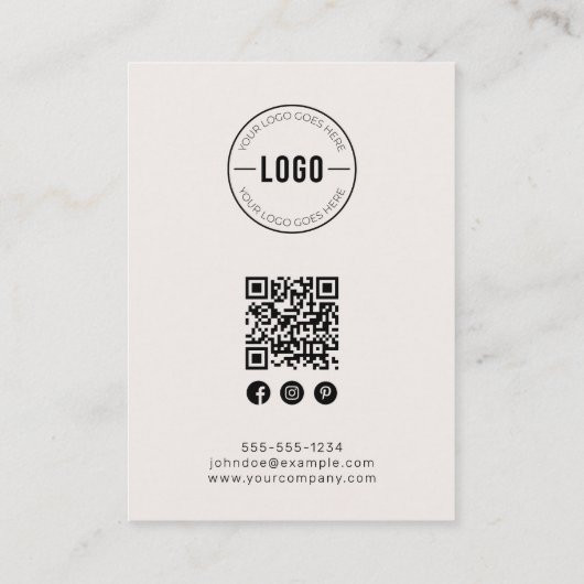 Oorbellen Display Kaart QR-code Contactkaartje (Achterkant)