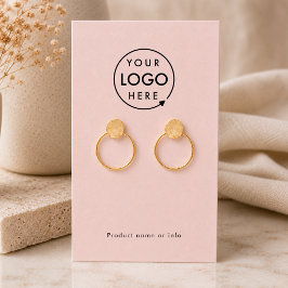 Oorbellen Displaykaart | Logo Roze Sieraden Displa Visitekaartje