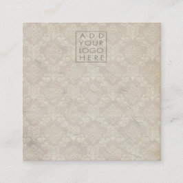 Oorbellen Vintage Damask Steunkaarten Logo Toevoeg Vierkante Visitekaartje