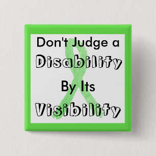 Oordeel een handicap niet op basis van zichtbaarhe vierkante button 5,1 cm