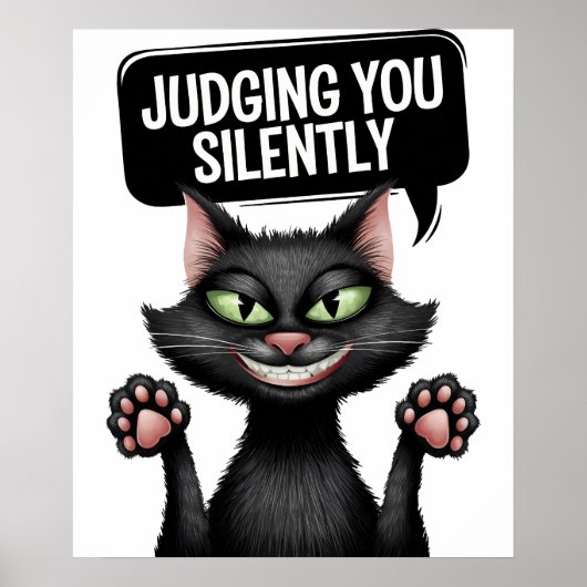 Oordeel je stil grappig Black Cat Design Poster (Voorkant)