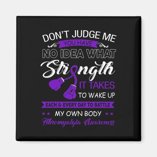 Oordeel me Nee - Paarse lint fibromyalgie bewustzi Magneet (Voorkant)