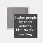 Oordeel mensen door acties niet spelling magneet (Voorkant / Achterkant)