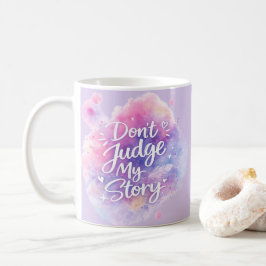 Oordeel Niet Inspirerende Waterverf Typografie Koffiemok