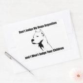 Oordeel niet over mijn hond (Dogo Argentino) Rechthoekige Sticker (Envelop)