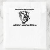 Oordeel niet over mijn hond (Rottweiler) Rechthoekige Sticker (Tas)