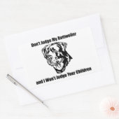 Oordeel niet over mijn hond (Rottweiler) Rechthoekige Sticker (Envelop)