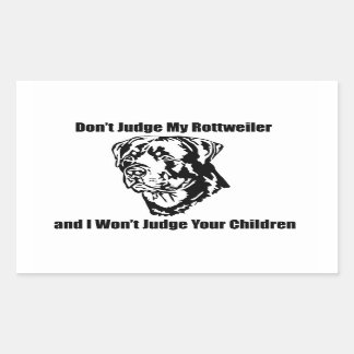 Oordeel niet over mijn hond (Rottweiler) Rechthoekige Sticker