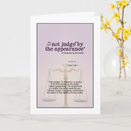 Oordeel over Gods werkelijkheid - Johannes 7:24 Kaart (Gele Bloem)