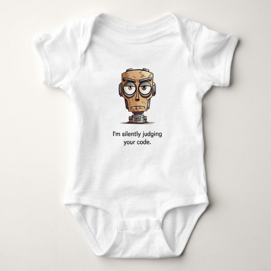"Oordeel over je code" Baby bodysuit (Voorkant)