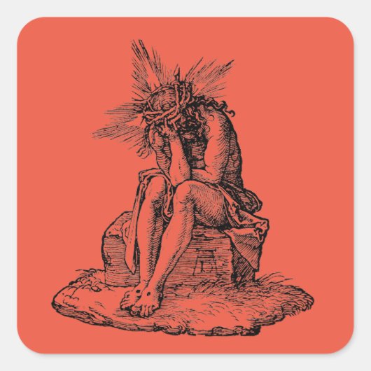 Oordeel van Jezus Christus Vierkante Sticker (Voorkant)