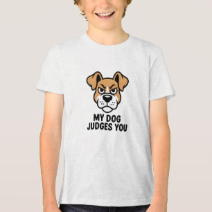 Oordelend Hondengezicht Vet Sarcasme Citaten Tri-Blend Shirt