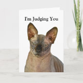 Oordelende Sfinx Kat Gefeliciteerd Bedankkaart (Voorkant)