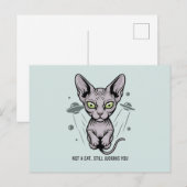 Oordelende Sphynx Kat in Ruimte Kunst Briefkaart (Voorkant / Achterkant)