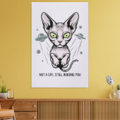 Oordelende Sphynx Kat in Ruimte Kunst Canvas Afdruk (Insitu (Woonkamer))